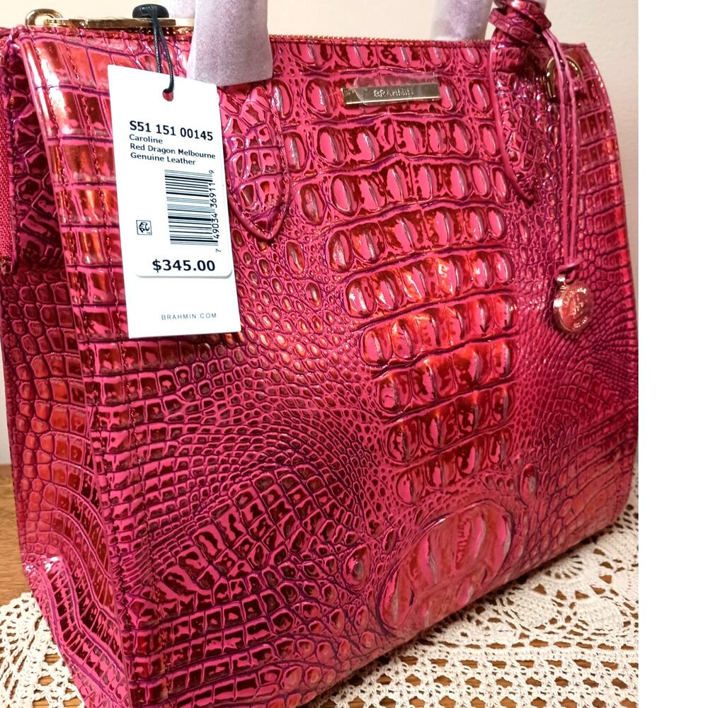 MAGNIFICINT RED DRAGON NWT Brahmin Caroline Satchel